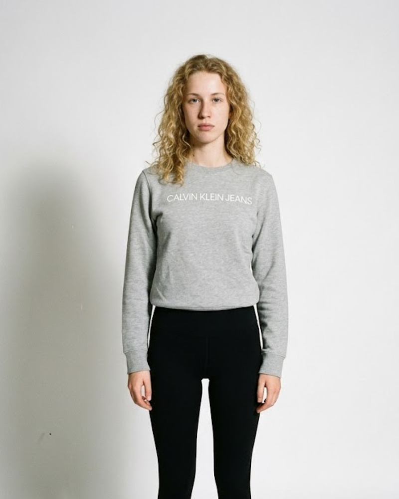 Grey Calvin Klein Hoodie Woman